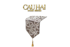 Khăn Trải Bàn - Satin Chaîne D’Ancre Gris Table Runner 32X240-CẬU HAI HOME DECOR