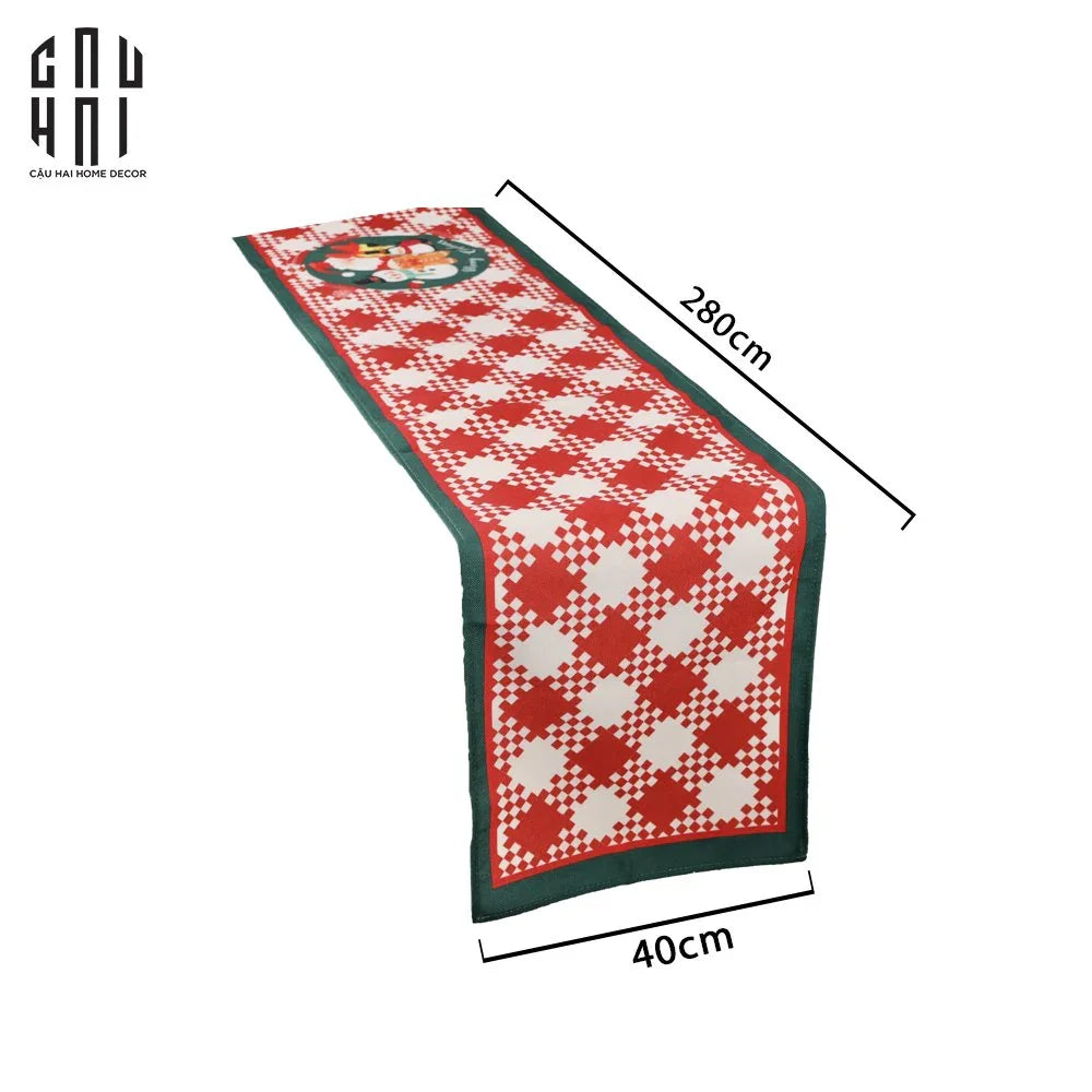 FÊTES COUTURE - KHĂN TRẢI BÀN - TABLE RUNNER CARREAUX 40X280 CM - CẬU HAI HOME DECOR