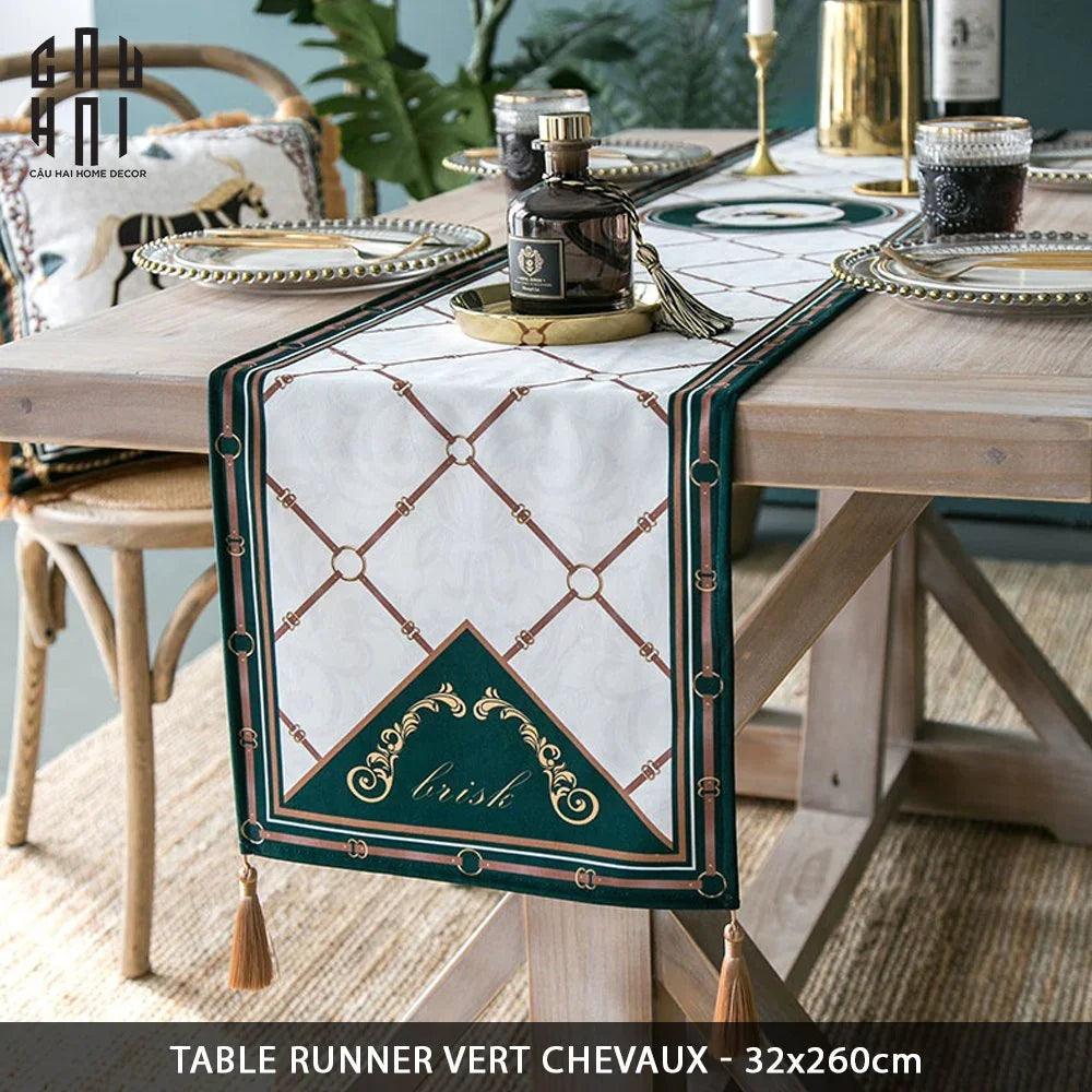 Khăn Trải Bàn Vert Chevaux 2M6 - CẬU HAI HOME DECOR