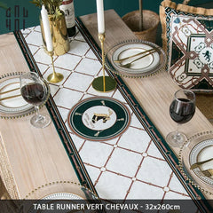 Khăn Trải Bàn Vert Chevaux 2M6 Velvet Table Runner-CẬU HAI HOME DECOR
