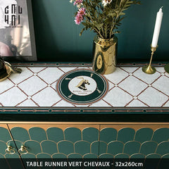 Khăn Trải Bàn Vert Chevaux 2M6 Velvet Table Runner-CẬU HAI HOME DECOR