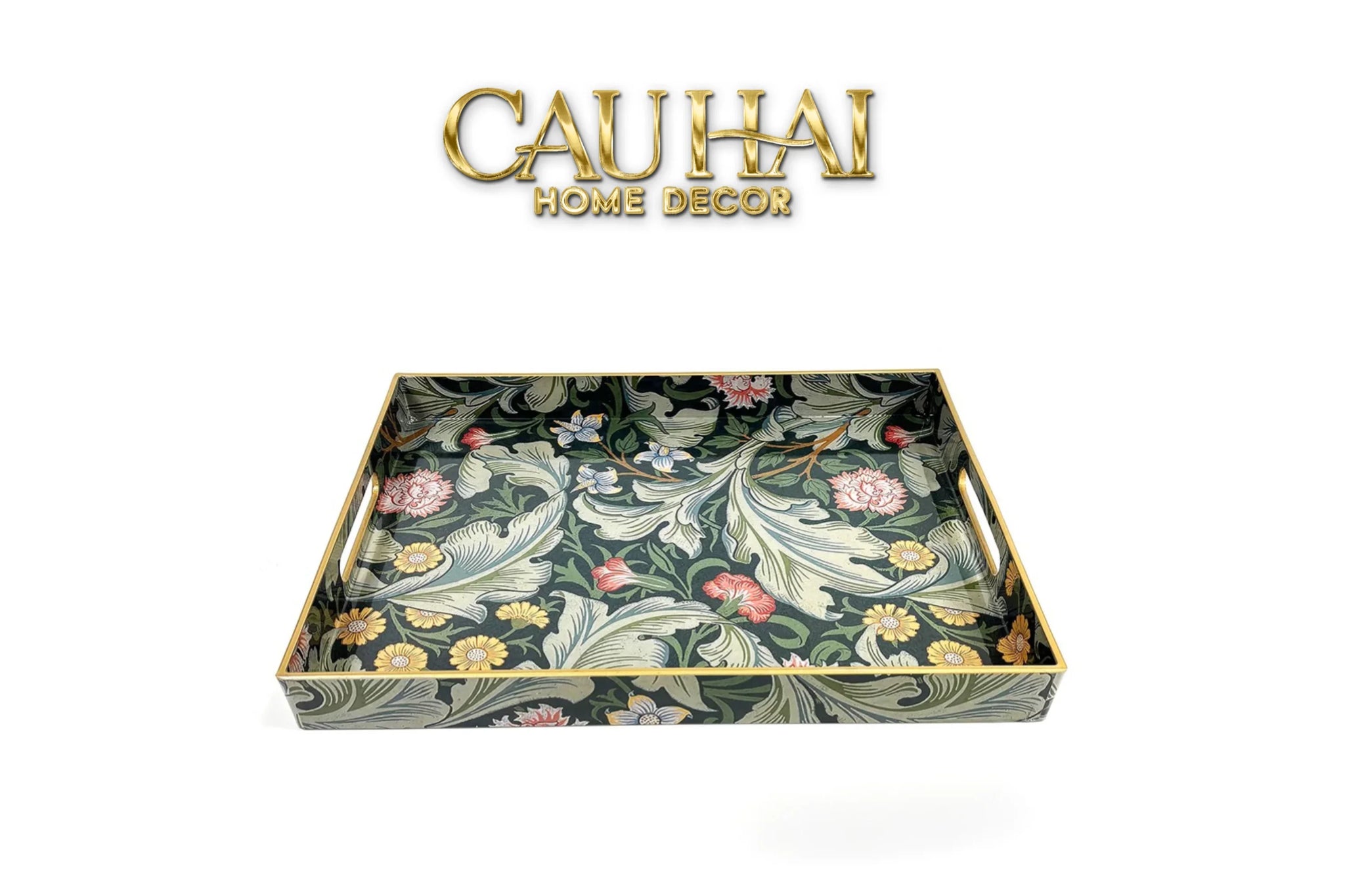 Khay Acrylic Chữ Nhật Folklore Forest Baroque Decorative Trays 30X40-CẬU HAI HOME DECOR