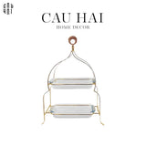 Khay Bánh 2 Tầng Lora-KHAY TRANG TRÍ-Đối tác tại Trung Quốc theo từng đơn đặt hàng-CẬU HAI HOME DECOR