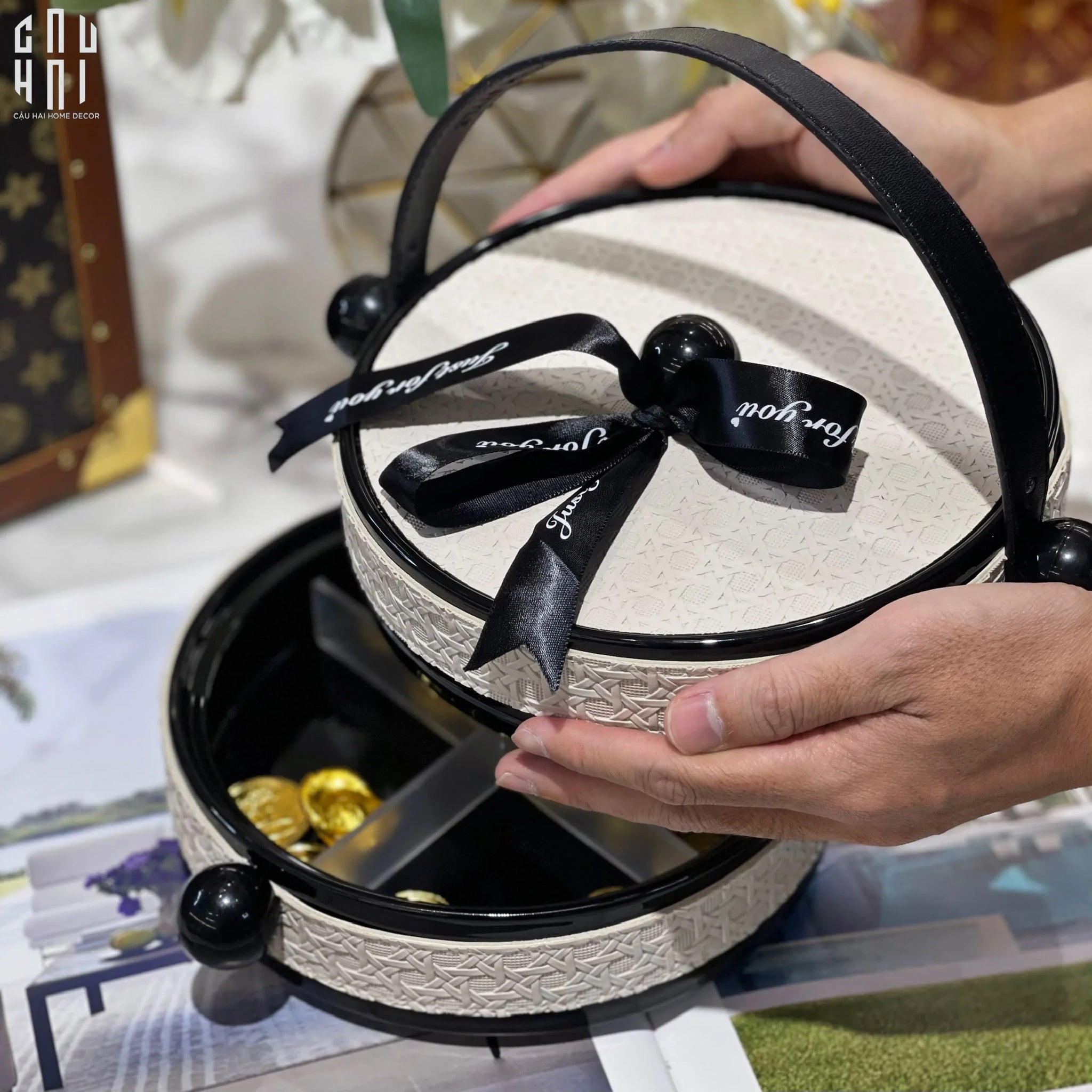 KHAY BÁNH KẸO 2 TẦNG LOVELY SERENA - CẬU HAI HOME DECOR