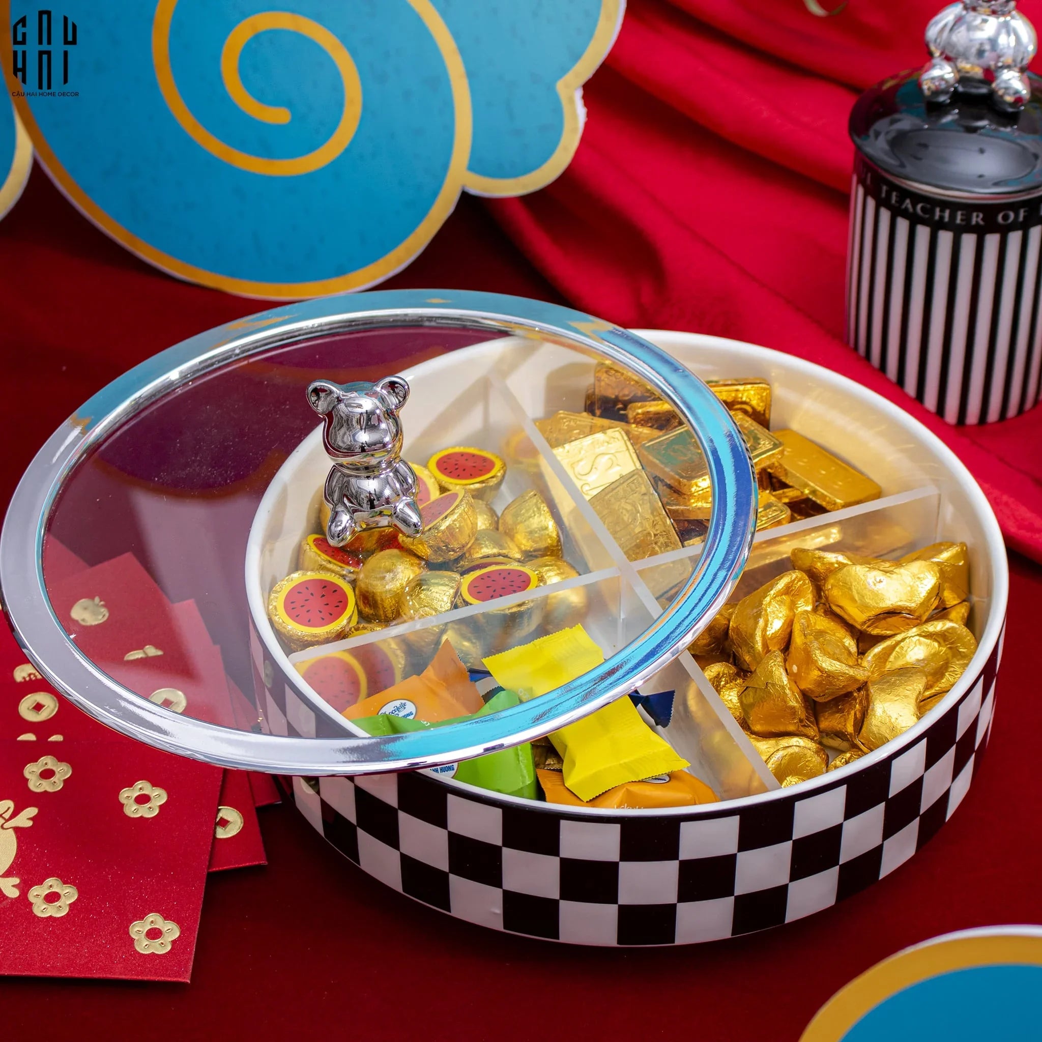 KHAY BÁNH MỨT SILVER TEDDY - CẬU HAI HOME DECOR