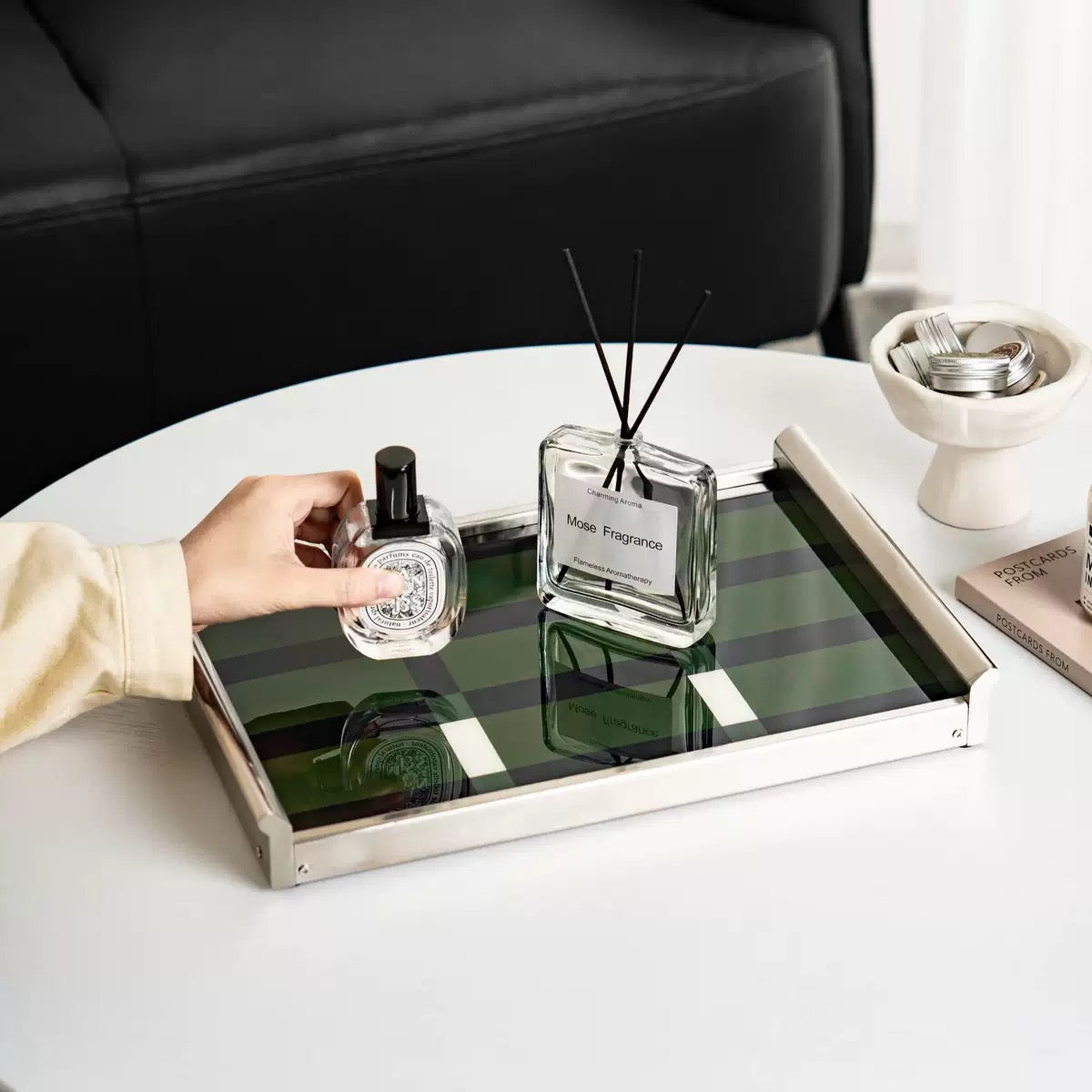 Khay Chữ Nhật Mặt Acrylic Emerald Geometry Rectangular Decorative Trays 25.8x37.2x4.3-KHAY TRANG TRÍ-CẬU HAI HOME DECOR-CẬU HAI HOME DECOR