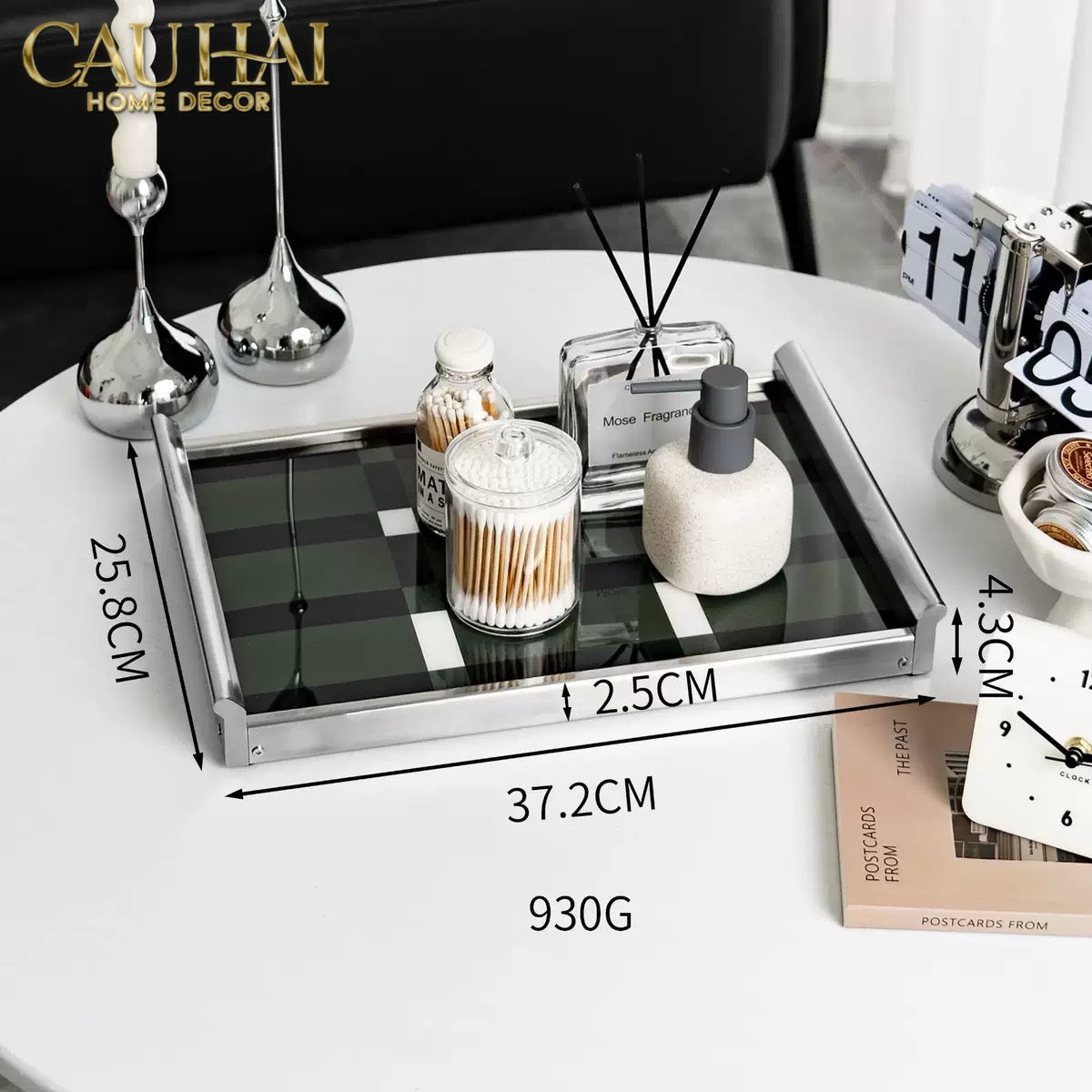 Khay Chữ Nhật Mặt Acrylic Emerald Geometry Rectangular Decorative Trays 25.8x37.2x4.3-KHAY TRANG TRÍ-CẬU HAI HOME DECOR-CẬU HAI HOME DECOR