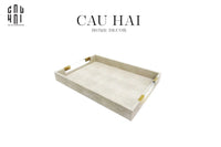 Khay Da Chữ Nhật Brooklyn Grande Lux D'Ivoire Leather Decorative Trays 32x45.5x5.5-CẬU HAI HOME DECOR