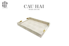 Khay Da Chữ Nhật Brooklyn Grande Lux D'Ivoire Leather Decorative Trays 32x45.5x5.5-CẬU HAI HOME DECOR
