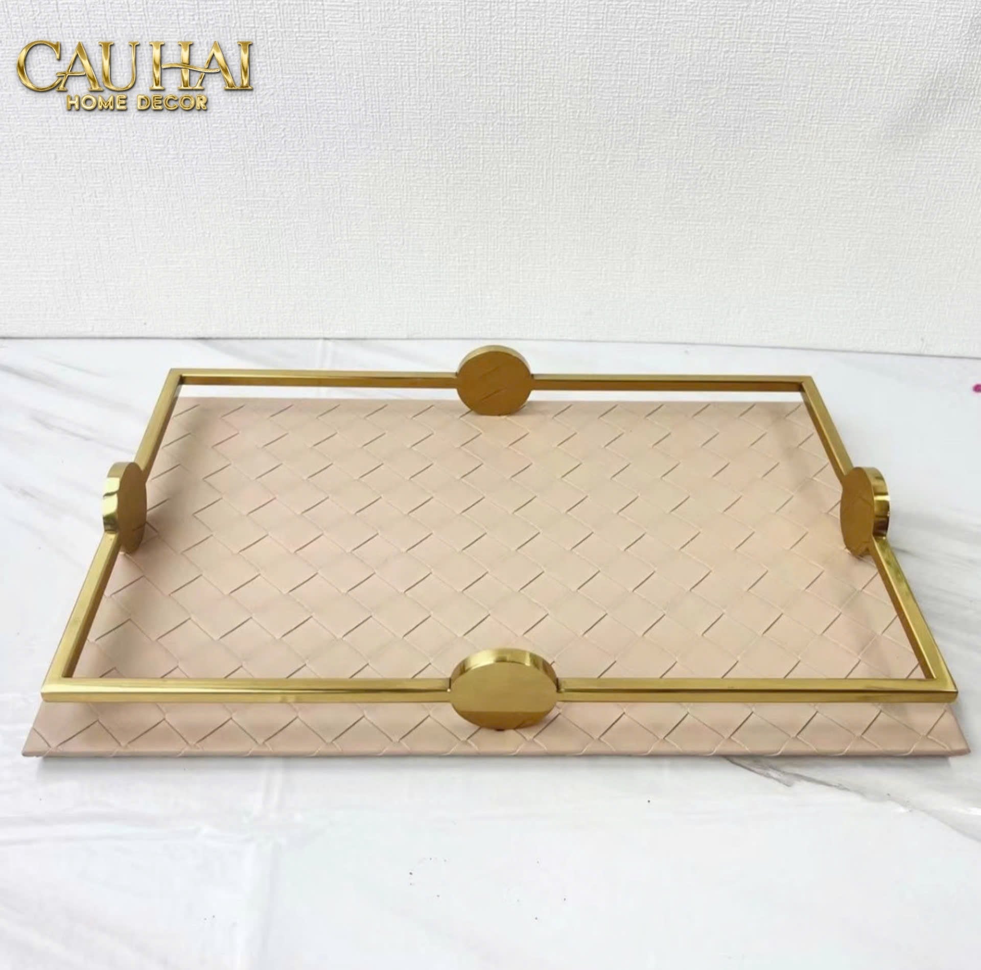 KHAY DA ĐAN WOVEN LATTE 25x38 - CẬU HAI HOME DECOR