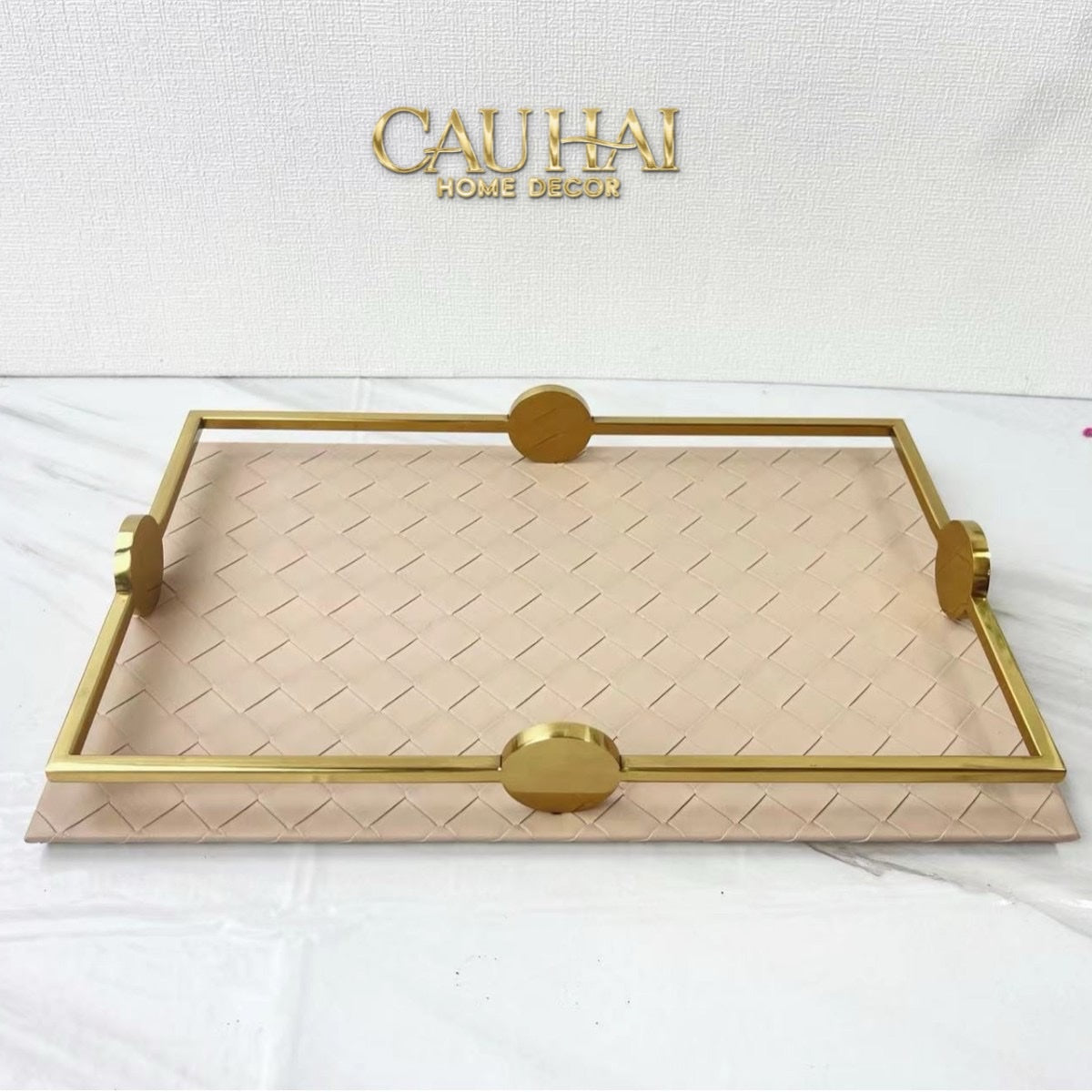 KHAY DA ĐAN WOVEN LATTE 25x38 - CẬU HAI HOME DECOR