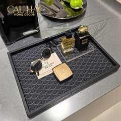 Khay Gỗ Chữ Nhật Bọc Da County Yard Changing Trays 30x40x3-CẬU HAI HOME DECOR