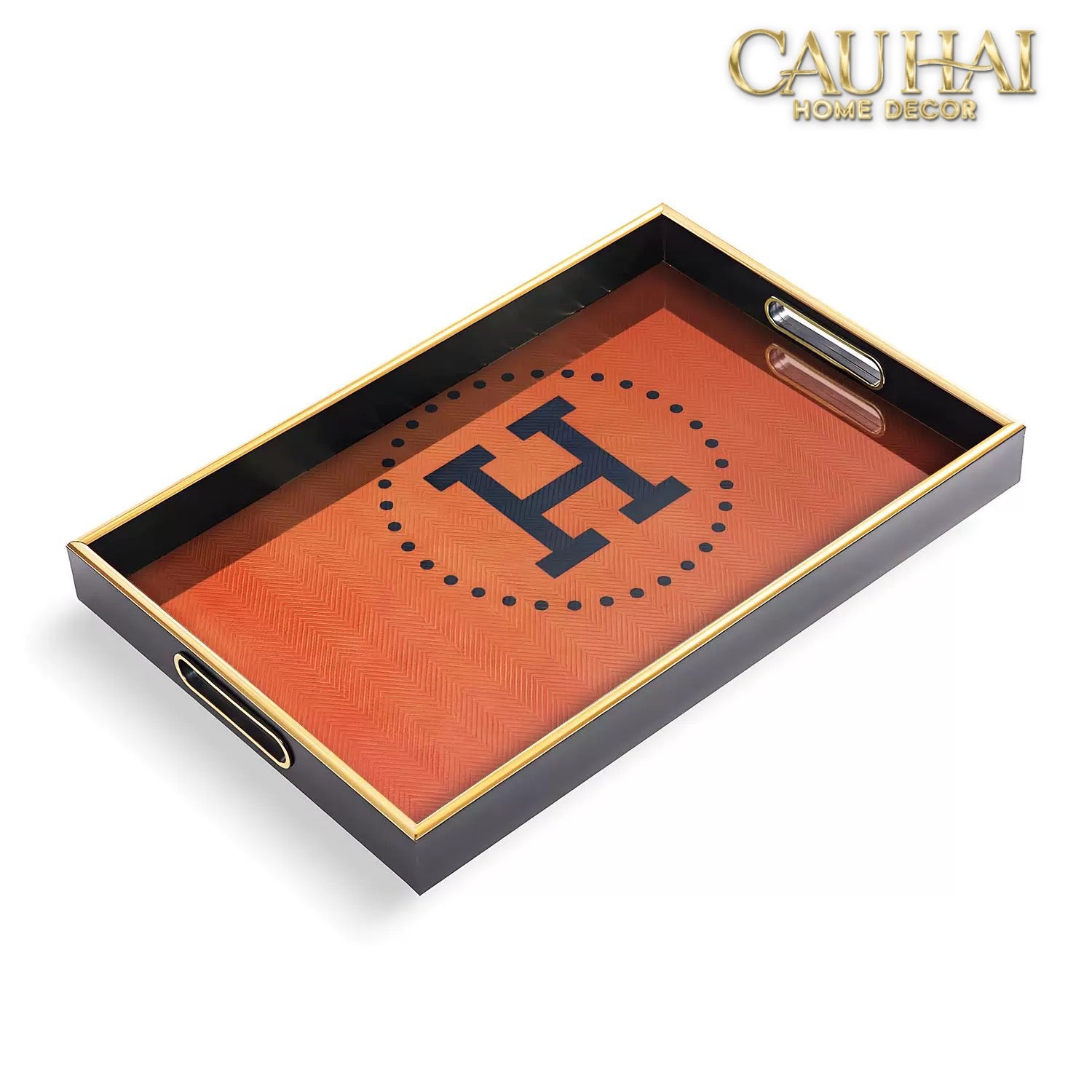 Khay Gỗ Chữ Nhật Mặt Gương H.Class Cosmic Cheval Équestre 25x38-CẬU HAI HOME DECOR