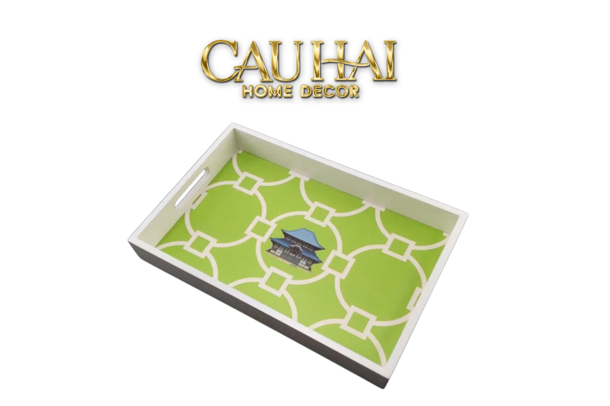 Khay Gỗ Chữ Nhật Palm Court Ceramic Indigo 38x25x5-KHAY TRANG TRÍ-CẬU HAI HOME DECOR-CẬU HAI HOME DECOR