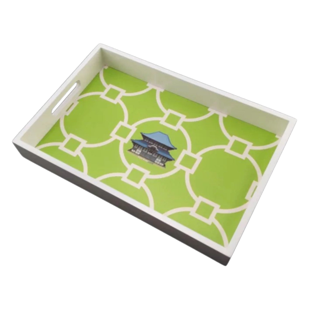 Khay Gỗ Chữ Nhật Palm Court Ceramic Indigo 38x25x5-KHAY TRANG TRÍ-CẬU HAI HOME DECOR-CẬU HAI HOME DECOR