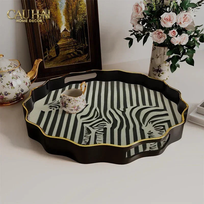 Khay Gỗ Chữ Nhật Signature H Icon Vermilion - Spéciale Édition Rectangular Trays 28x35-KHAY TRANG TRÍ-CẬU HAI HOME DECOR-CẬU HAI HOME DECOR