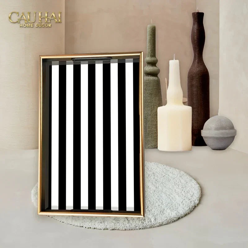 Khay Gỗ Chữ Nhật Signature H Icon Vermilion - Spéciale Édition Rectangular Trays 28x35-KHAY TRANG TRÍ-CẬU HAI HOME DECOR-CẬU HAI HOME DECOR