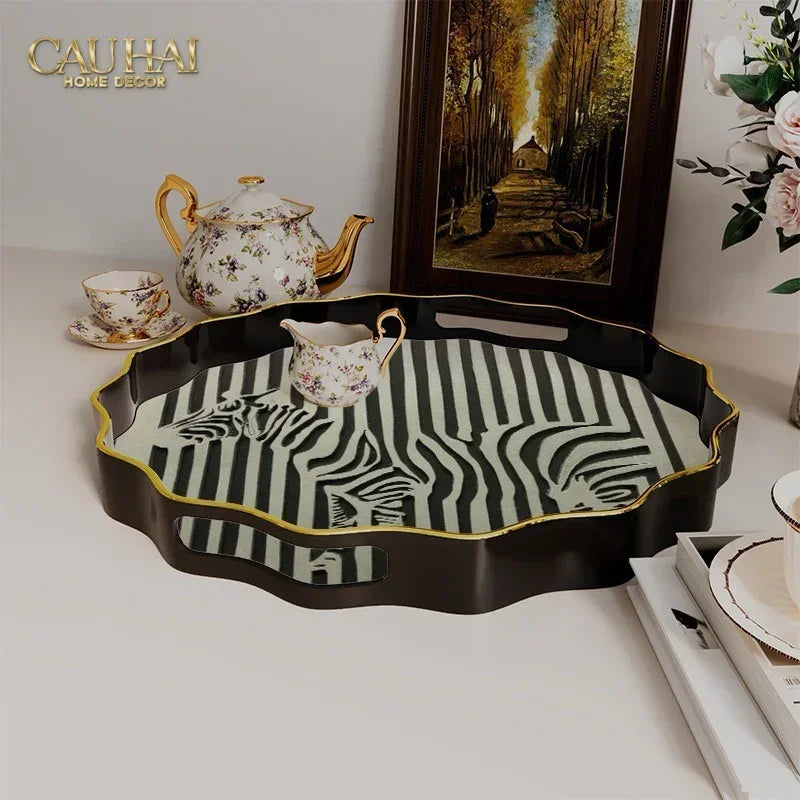 Khay Gỗ Chữ Nhật Signature H Icon Vermilion - Spéciale Édition Rectangular Trays 28x35-KHAY TRANG TRÍ-CẬU HAI HOME DECOR-CẬU HAI HOME DECOR