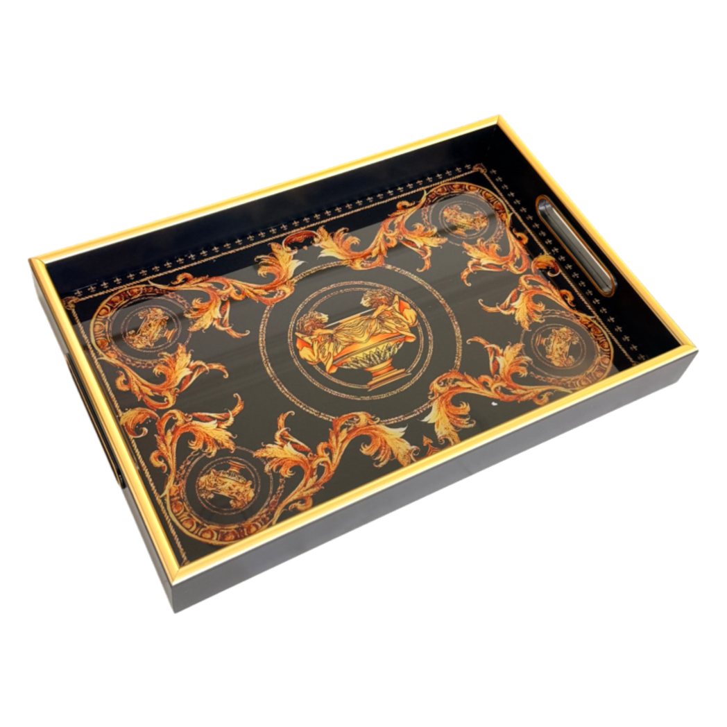 Khay Gỗ Chữ Nhật V Class Golden Barocco Noire Coupe de Dieux 25x38-KHAY TRANG TRÍ-CẬU HAI HOME DECOR-CẬU HAI HOME DECOR