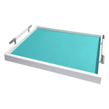 Khay Gỗ Chữ Nhật Xanh Mint Elegance Luxe Leather - Azure Turquoise 32.5x42.5-KHAY TRANG TRÍ-CẬU HAI HOME DECOR-CẬU HAI HOME DECOR