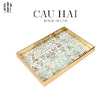 KHAY GỖ LUXE PRISM - SIZE L-CẬU HAI HOME DECOR