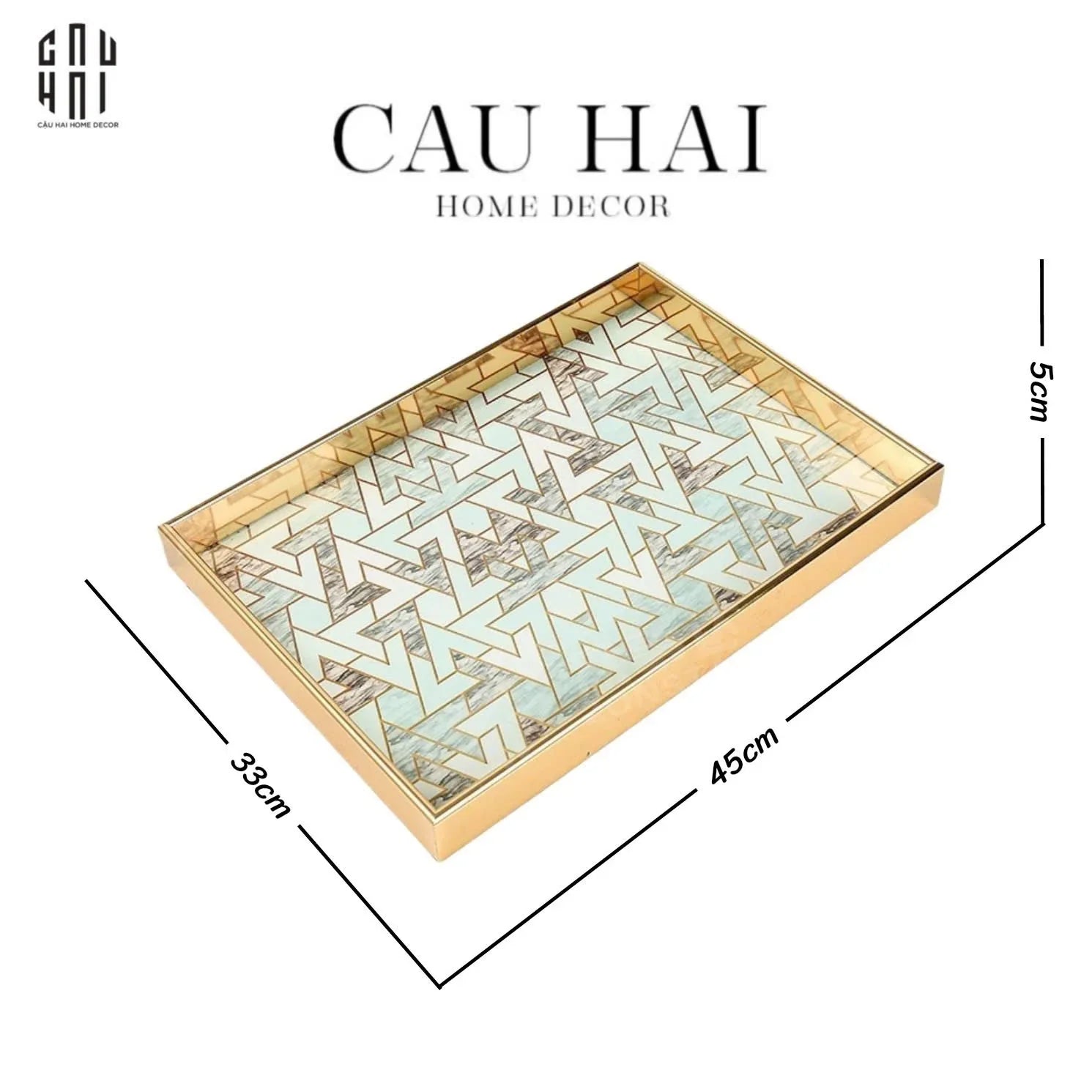 KHAY GỖ LUXE PRISM - SIZE L - CẬU HAI HOME DECOR