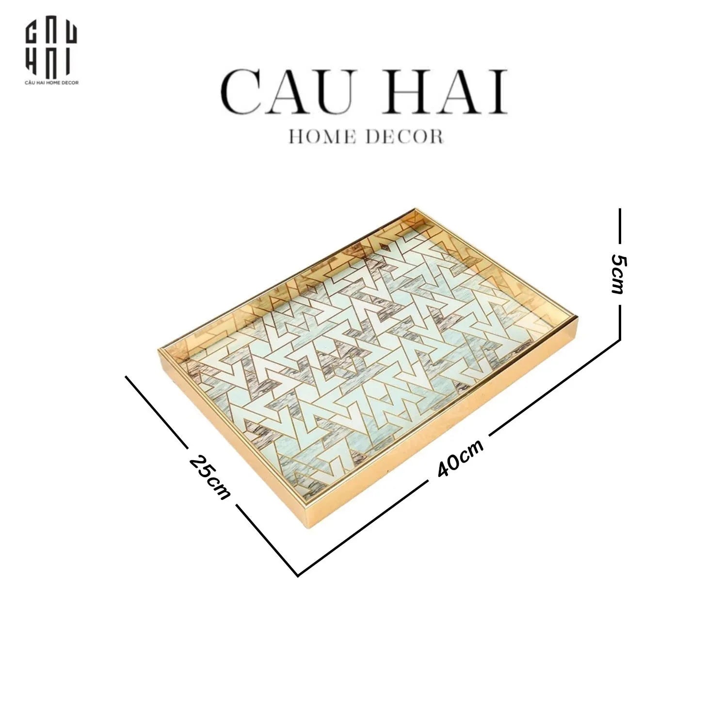 KHAY GỖ LUXE PRISM - SIZE M - CẬU HAI HOME DECOR