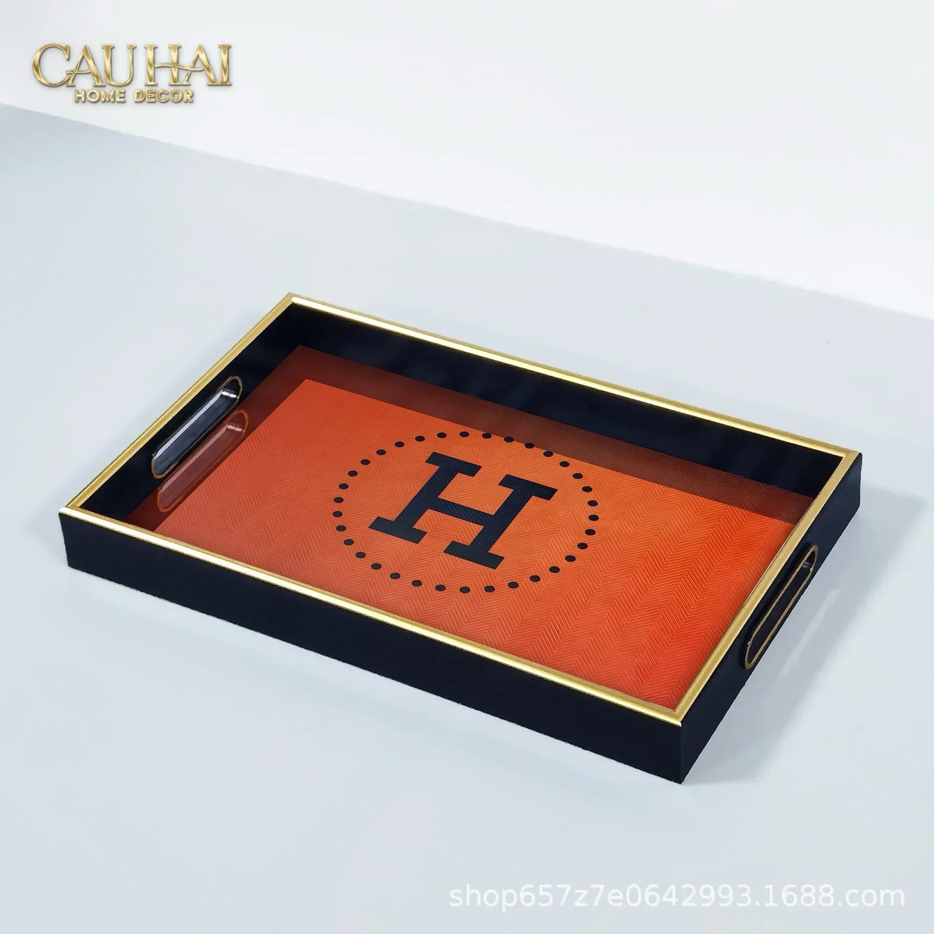 Khay Gỗ Tròn Acrylic Sauvage Zebra Round Serving Trays D35-CẬU HAI HOME DECOR