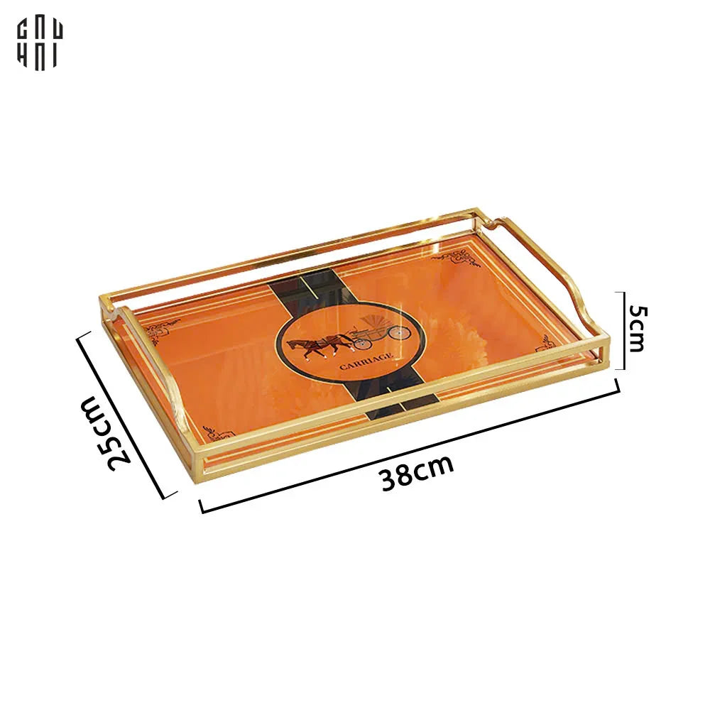 KHAY GƯƠNG CHỮ NHẬT GOLDEN HIGH-CLASS HELIOS TRAY SS25 - CẬU HAI HOME DECOR