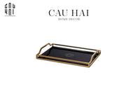Khay Gương Chữ Nhật Medusa Black Mirror V.Class 38x25-CẬU HAI HOME DECOR