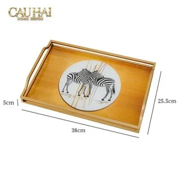 Khay Gương Chữ Nhật Ngựa Vằn Couple de Zèbres 23x43-KHAY TRANG TRÍ-CẬU HAỊ HOME DECOR-CẬU HAI HOME DECOR