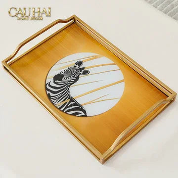 Khay Gương Chữ Nhật Ngựa Vằn Couple de Zèbres 23x43-KHAY TRANG TRÍ-CẬU HAỊ HOME DECOR-CẬU HAI HOME DECOR