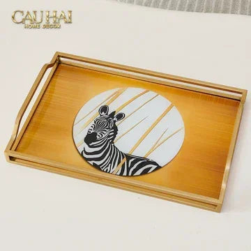 Khay Gương Chữ Nhật Ngựa Vằn Zèbre Solitaire 23x43-CẬU HAI HOME DECOR