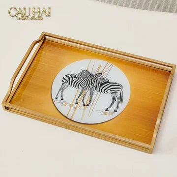 Khay Gương Chữ Nhật Ngựa Vằn Zèbre Solitaire 23x43-CẬU HAI HOME DECOR