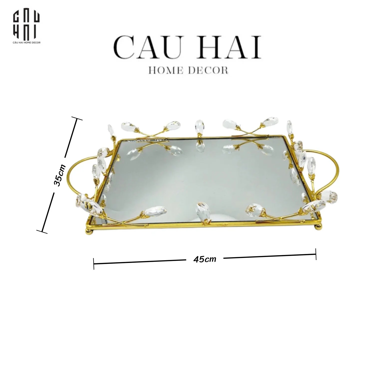 KHAY GƯƠNG FLEUR DE GLACE 35x45 - CẬU HAI HOME DECOR