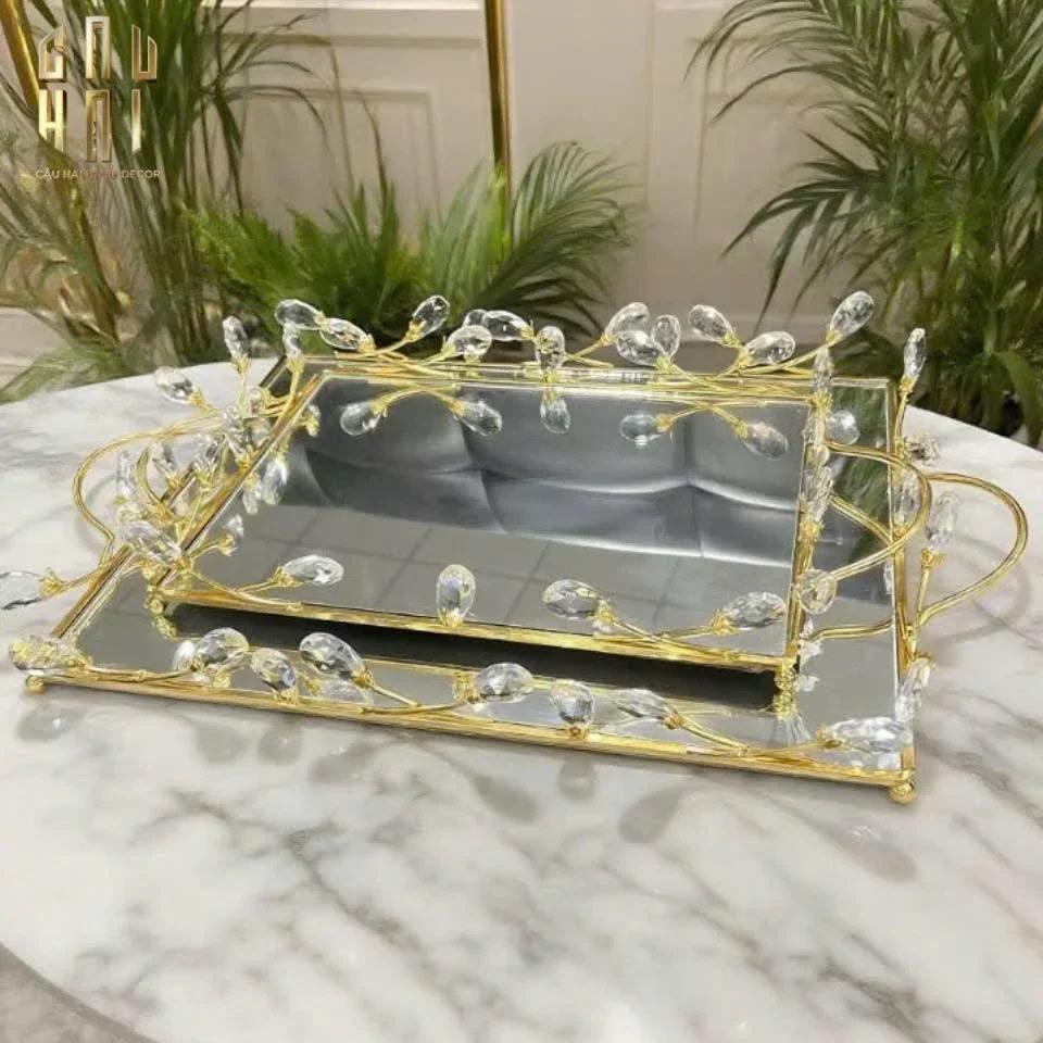 KHAY GƯƠNG FLEUR DE GLACE 35x45 - CẬU HAI HOME DECOR