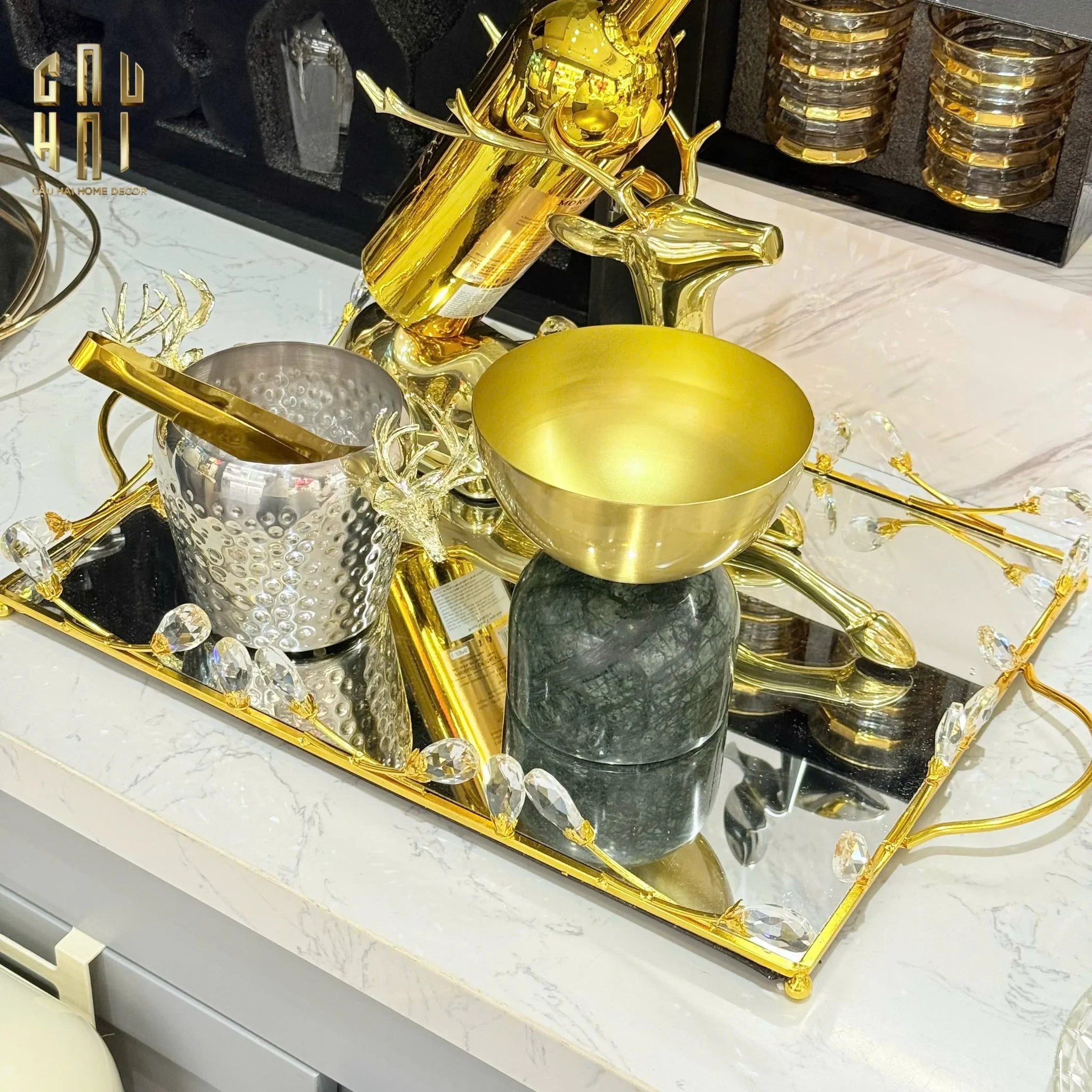 KHAY GƯƠNG FLEUR DE GLACE 35x45 - CẬU HAI HOME DECOR