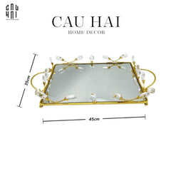 Khay Gương Fleur De Glace 35X45-CẬU HAI HOME DECOR