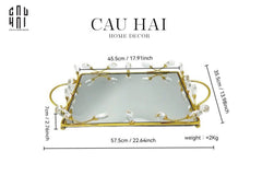 Khay Gương Fleur De Glace 35X45-CẬU HAI HOME DECOR