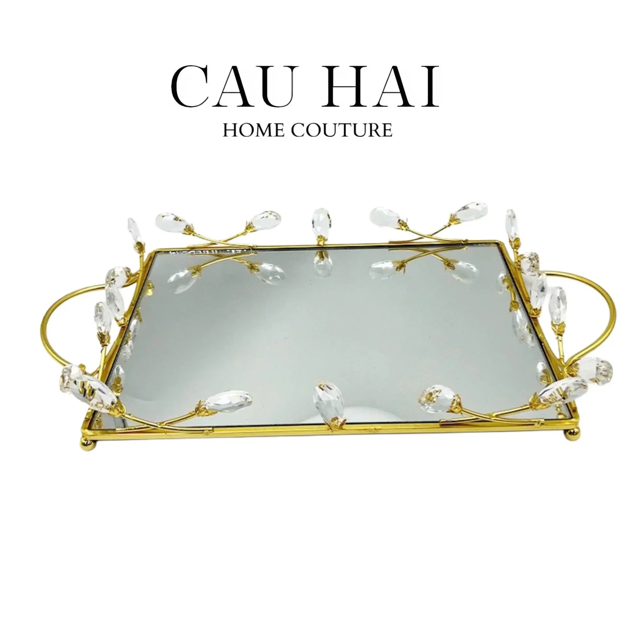 Khay Gương Fleur De Glace 35X45-CẬU HAI HOME DECOR