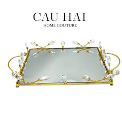 Khay Gương Fleur De Glace 35X45-CẬU HAI HOME DECOR
