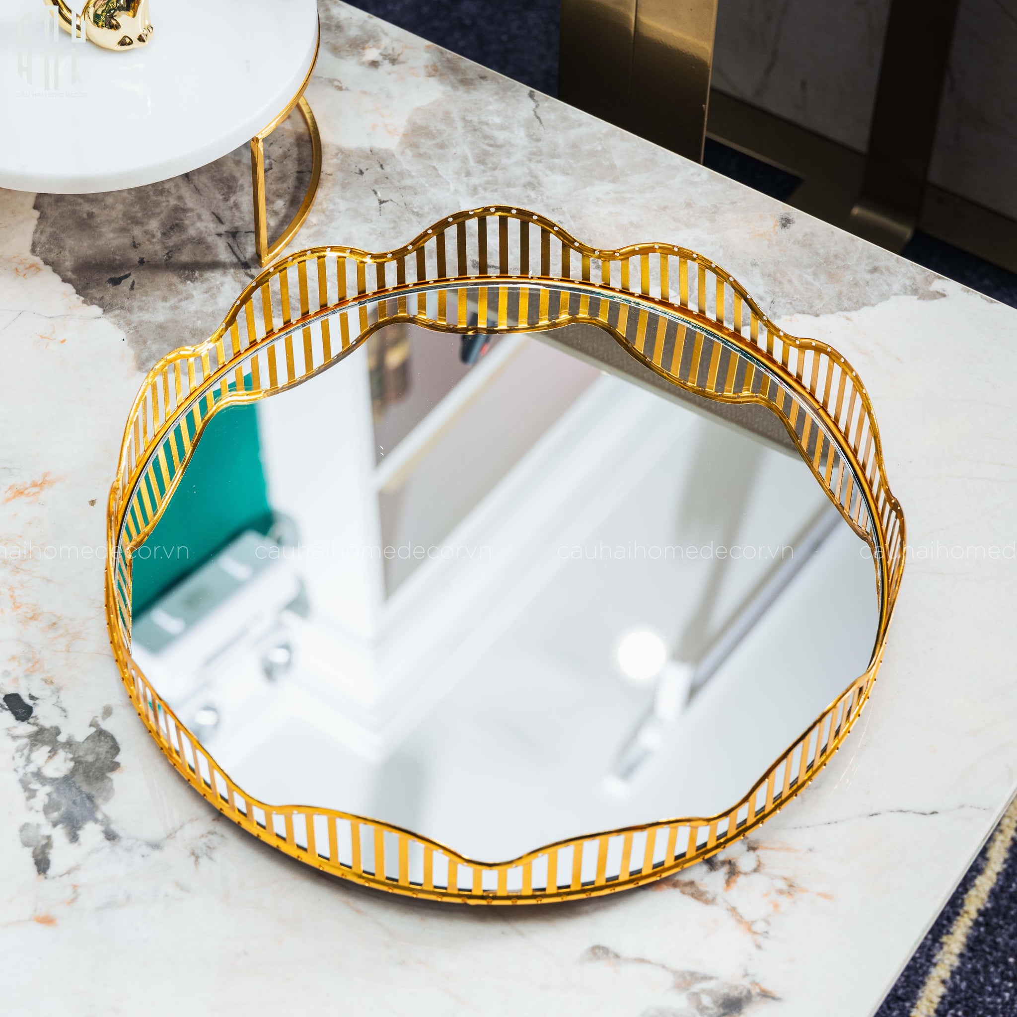 KHAY GƯƠNG TRÒN ROUND CURVES. SS25 - CẬU HAI HOME DECOR