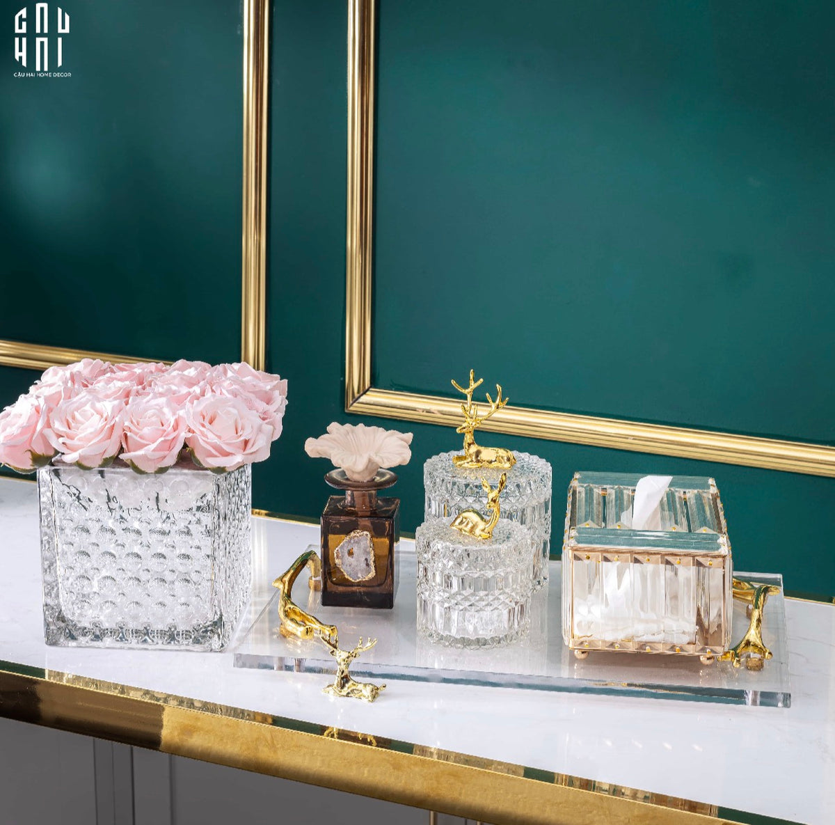 Khay Kính Chữ Nhật Decor Cao Cap Primma 42x27x5-KHAY TRANG TRÍ-CẬU HAI HOME DECOR-CẬU HAI HOME DECOR
