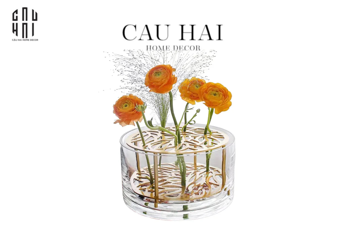KHAY THUỶ TINH CẮM HOA - LES FLEURS - CẬU HAI HOME DECOR