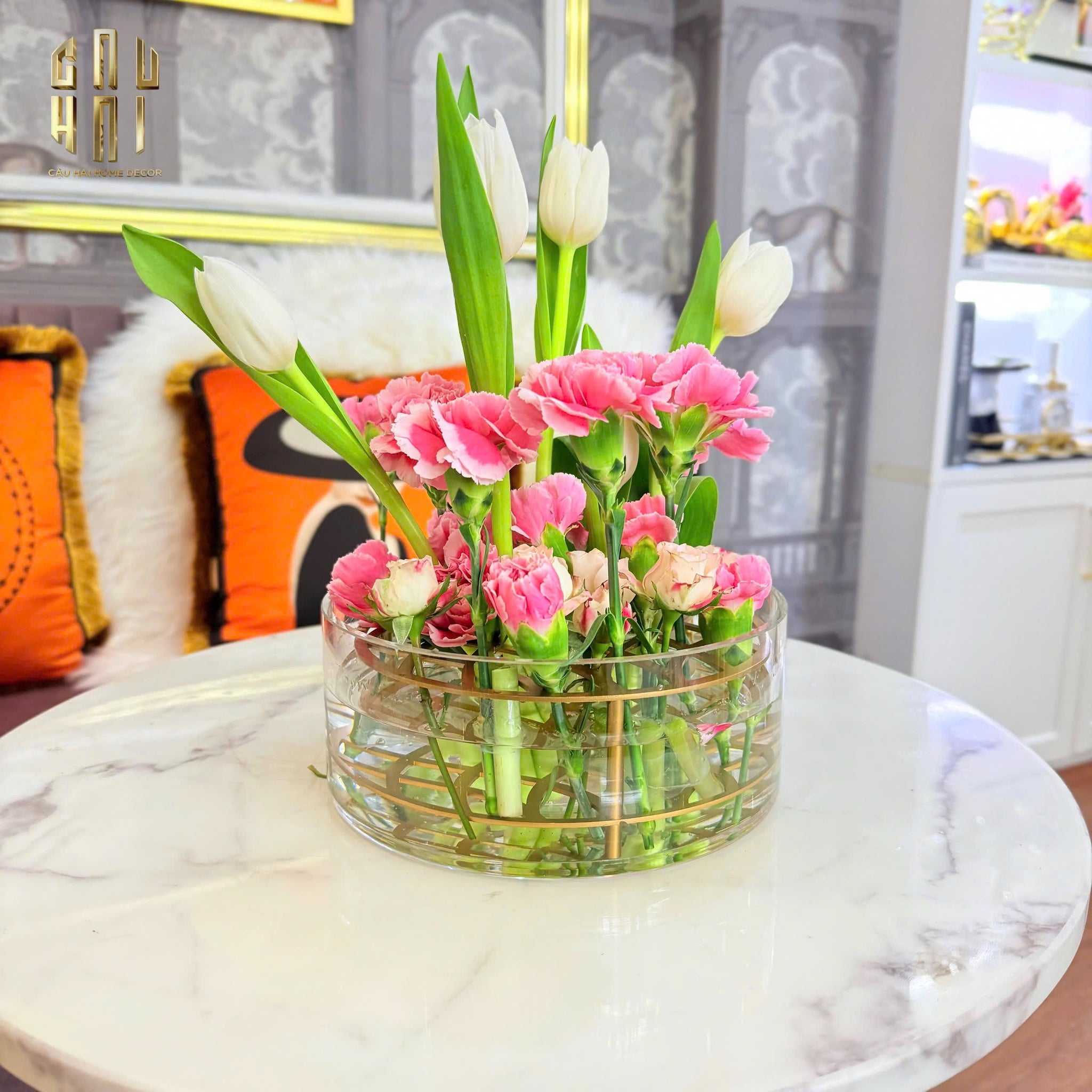 KHAY THUỶ TINH CẮM HOA - LES FLEURS-CẬU HAI HOME DECOR