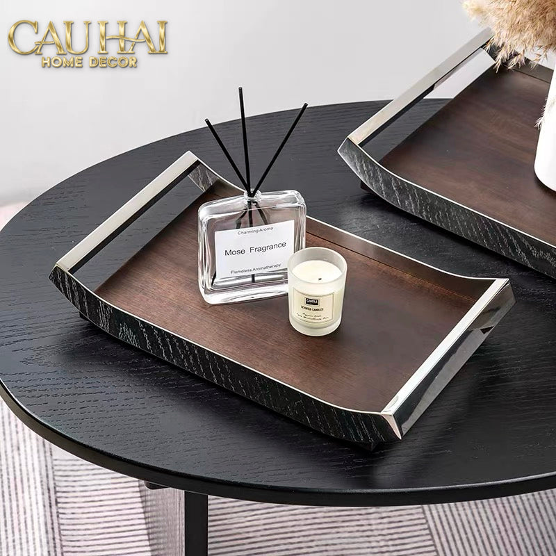 Khay Trang Trí Gỗ Chữ Nhật Sterling Walnut 45x30-KHAY TRANG TRÍ-CẬU HAI HOME DECOR-CẬU HAI HOME DECOR
