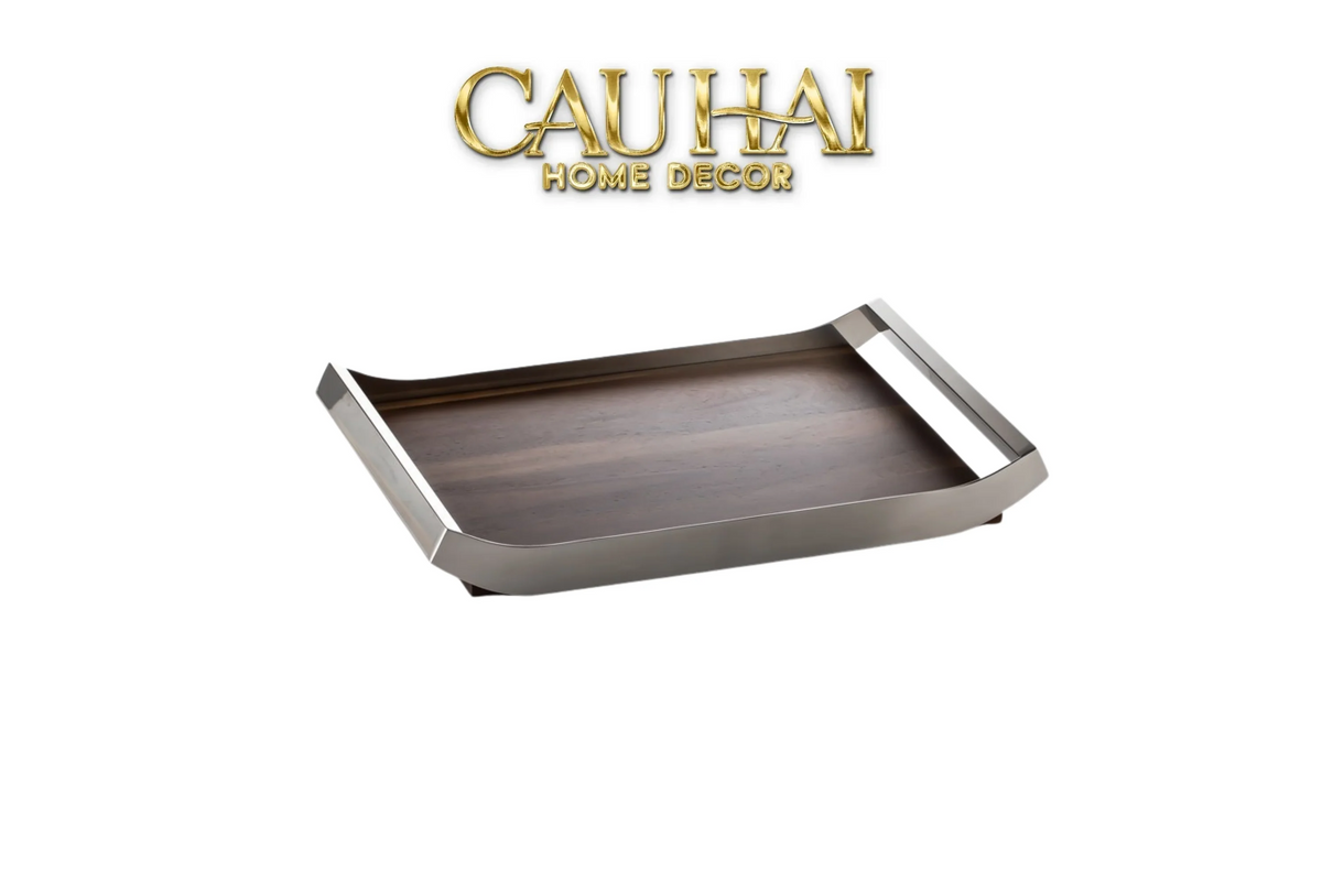 Khay Trang Trí Gỗ Chữ Nhật Sterling Walnut 45x30-KHAY TRANG TRÍ-CẬU HAI HOME DECOR-CẬU HAI HOME DECOR