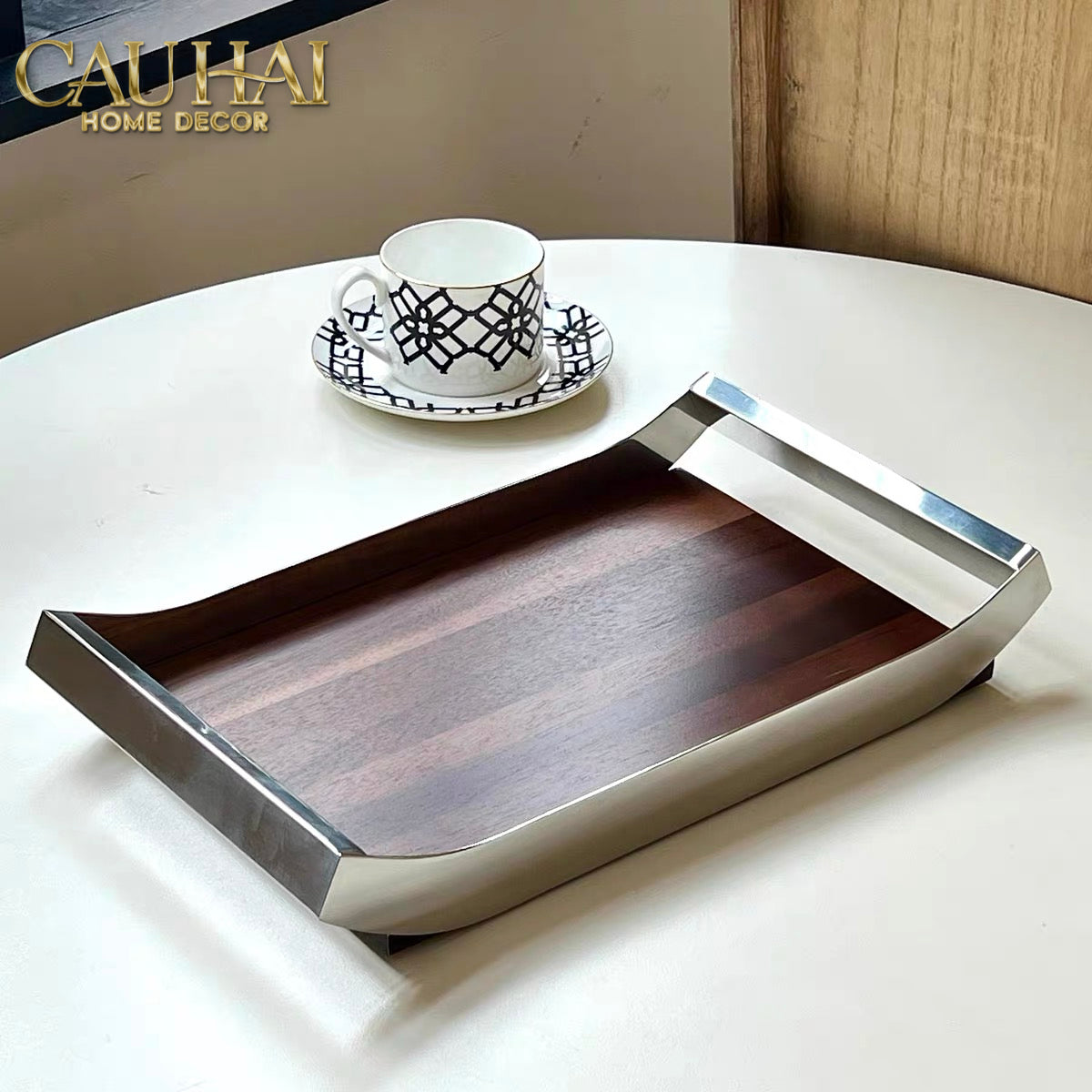 Khay Trang Trí Gỗ Chữ Nhật Sterling Walnut 45x30-KHAY TRANG TRÍ-CẬU HAI HOME DECOR-CẬU HAI HOME DECOR