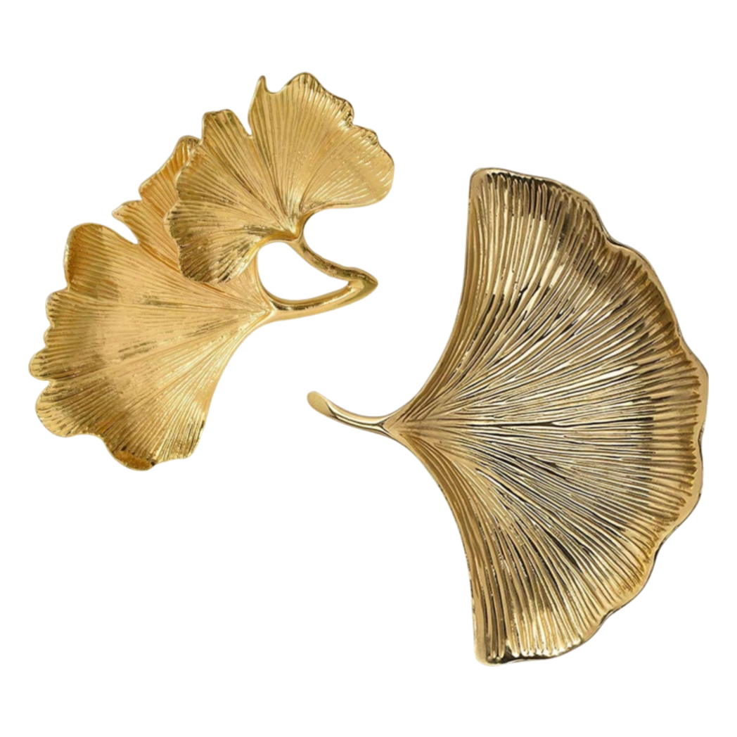 Khay Trang Trí Lá Ngân Hạnh Héritage Ginkgo Lumière D’Or 22x20-KHAY TRANG TRÍ-CẬU HAI HOME DECOR-CẬU HAI HOME DECOR