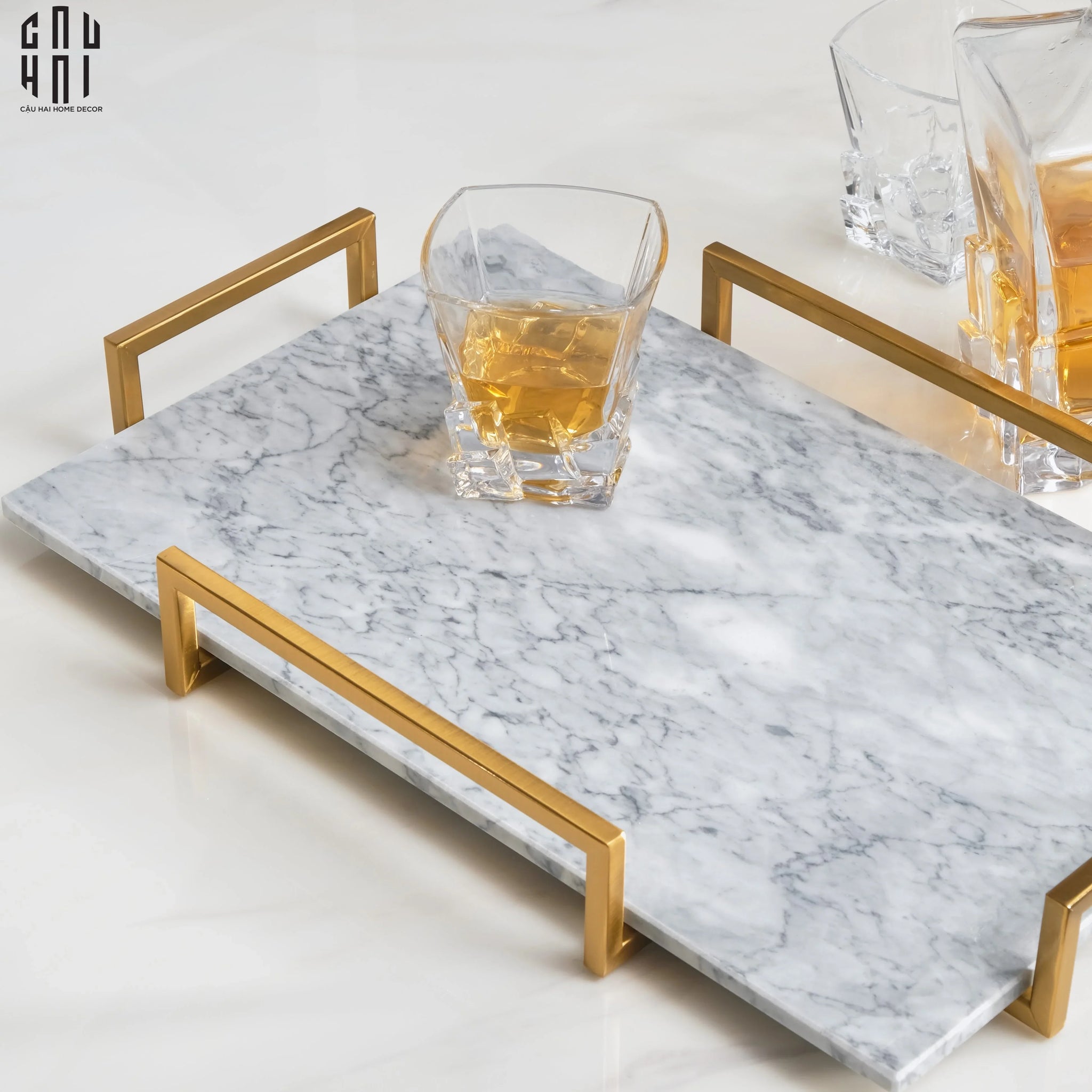 Khay Trang Trí Vân Đá Marble Madison Ss25-CẬU HAI HOME DECOR